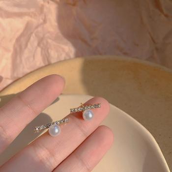 360Home Silber pin Perle luftige Vintage Ohrringe E1959 Gold
